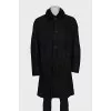 Men's sheepskin coat with black fur