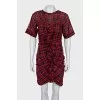 Plaid dress with draped zipper
