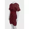 Plaid dress with draped zipper