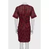 Plaid dress with draped zipper