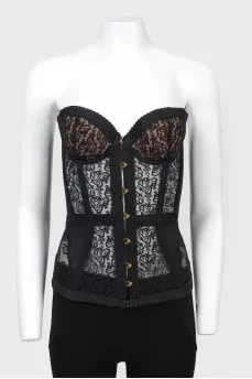 Lace corset on hooks