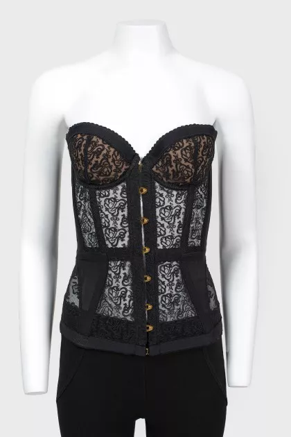 Lace corset on hooks