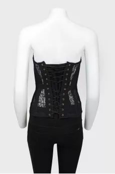 Lace corset on hooks