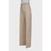 Beige wide-leg trousers