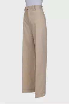 Beige wide-leg trousers