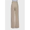 Beige wide-leg trousers