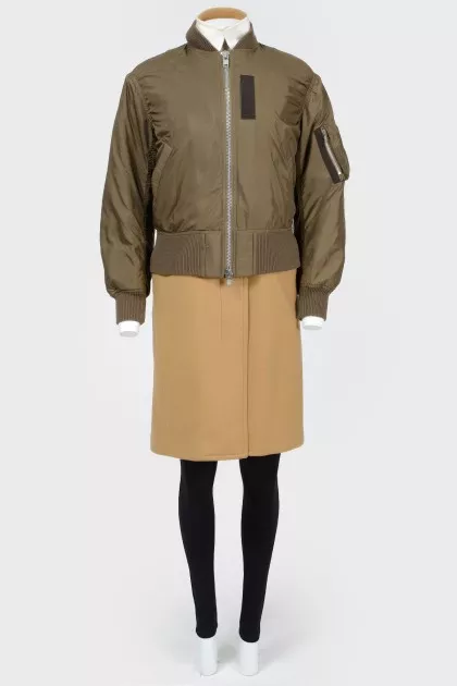 Coat with bomber jacket