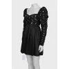 Dress with puff sleeves with tag