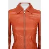 Orange leather jacket