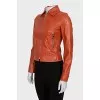 Orange leather jacket