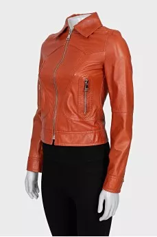 Orange leather jacket