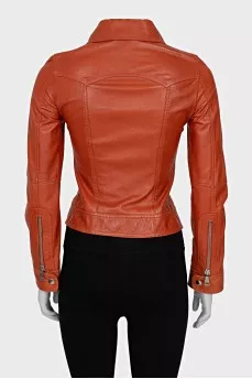 Orange leather jacket