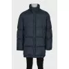 Men's down jacket with a zipper and buttons