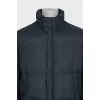 Men's down jacket with a zipper and buttons