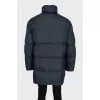 Men's down jacket with a zipper and buttons