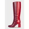 Two-tone heeled boots