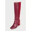 Two-tone heeled boots