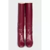 Two-tone heeled boots