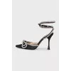 Black slingbacks with rhinestones
