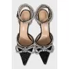 Black slingbacks with rhinestones