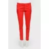 Low waist trousers with decorative zips