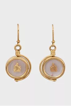 Round gold earrings