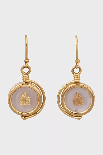 Round gold earrings