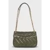 Leather crossbody bag with tag