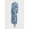 Fitted dress with printed buttons