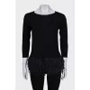 Wool jumper with feathers