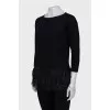 Wool jumper with feathers