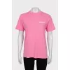 Pink straight-cut T-shirt