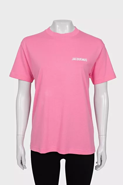Pink straight-cut T-shirt