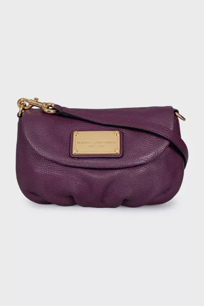Purple leather crossbody