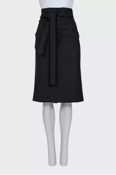 High-waisted wool skirt