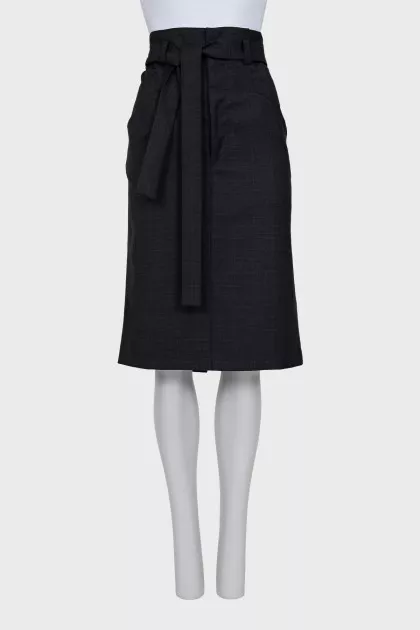High-waisted wool skirt
