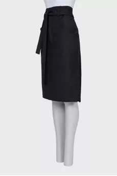 High-waisted wool skirt
