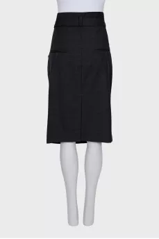 High-waisted wool skirt