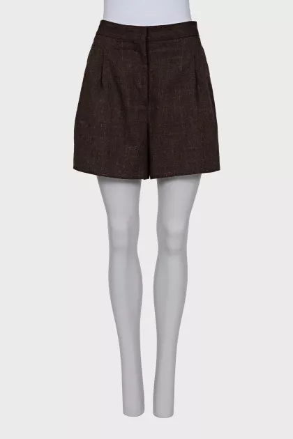 Brown high-waisted shorts