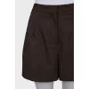Brown high-waisted shorts
