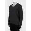 Wool pullover with brand logo