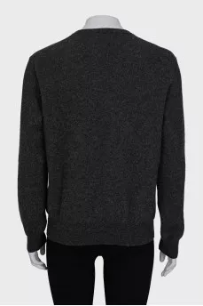 Wool pullover with brand logo