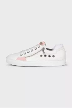 White sneakers with zippers