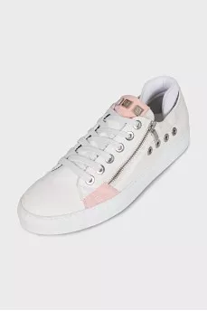 White sneakers with zippers