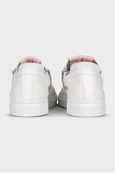 White sneakers with zippers