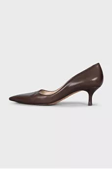 Кожаные туфли на каблуке kitten heel