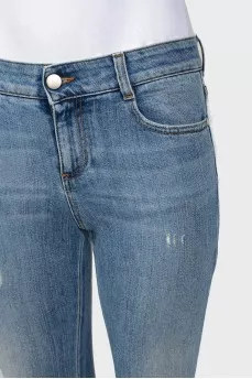 Джинси скінні з невеликими потертістю