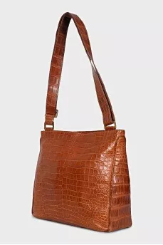 Men's brown leather briefcase