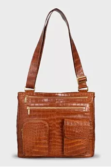 Men's brown leather briefcase