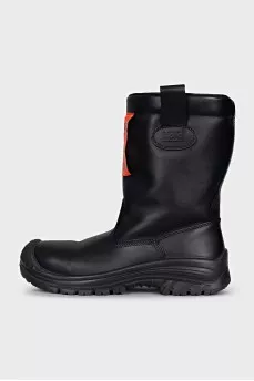Men's leather boots without fastening
